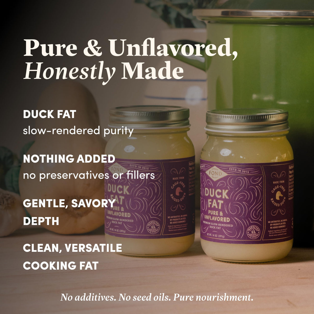 Fond Nourish Delight duck fat roast-vegetables for golden, even browning.