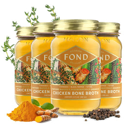 FOND Nourish Delight turmeric broth pour showcases inviting aroma and versatile sipping use.