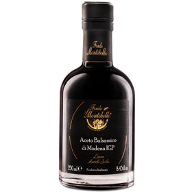 Fondo Montebello balsamic vinegar bottle for authentic Modena flavor in meals