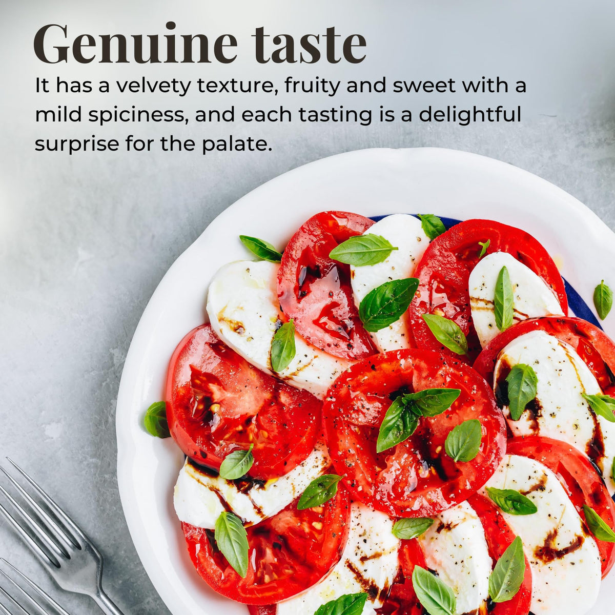 Fondo Montebello salad drizzle highlighting greens with balanced sweetness