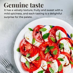 Fondo Montebello salad drizzle highlighting greens with balanced sweetness