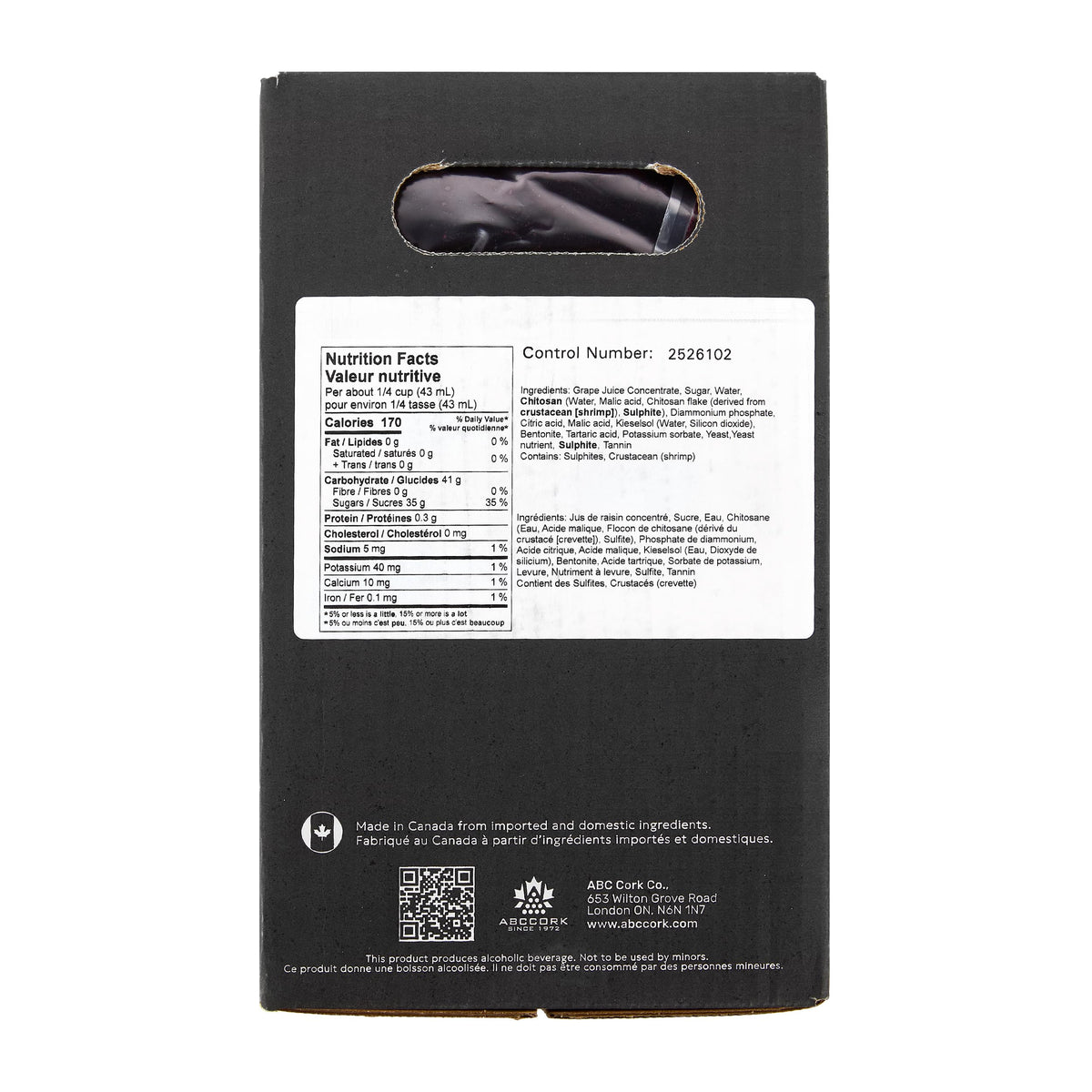 Fontana Sangiovese sulphite and sorbate protect against spoilage