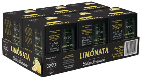 Fonti Di Crodo Limonata can front—refreshing Italian lemonade with natural Sicilian lemon juice.