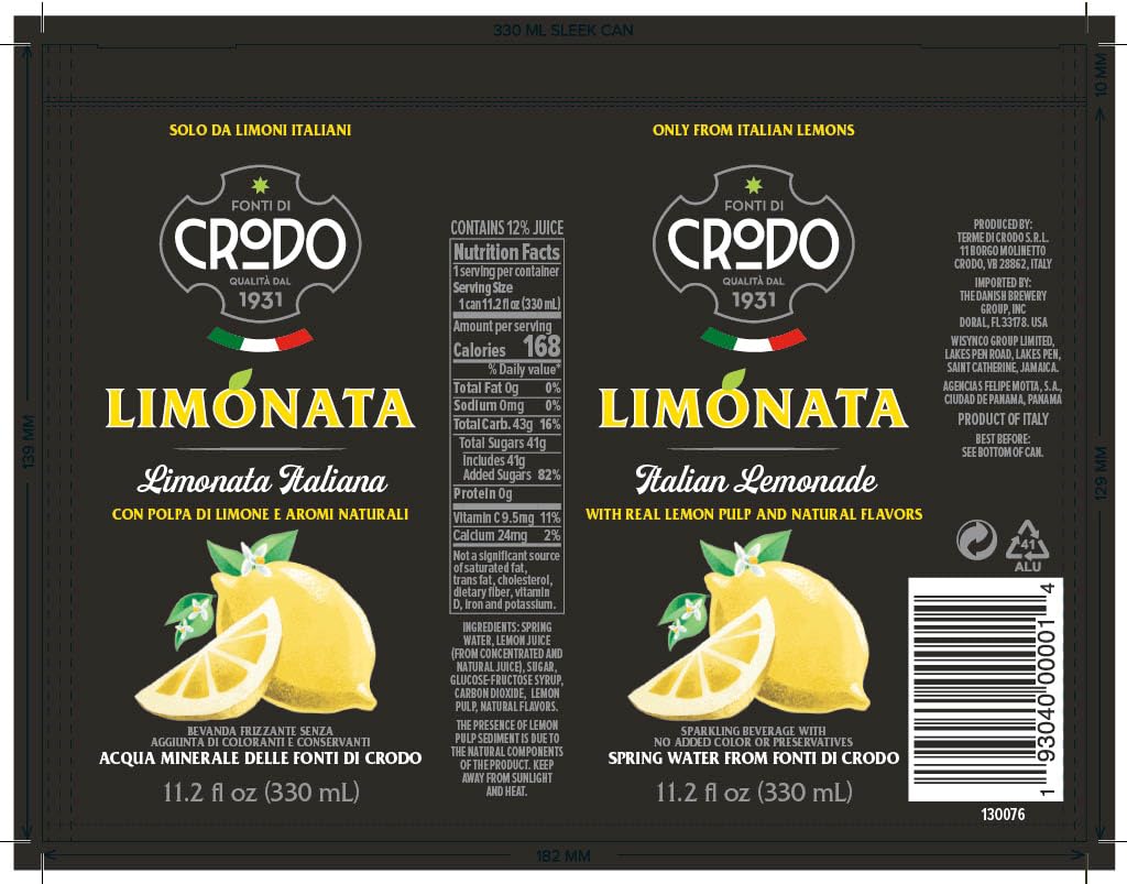 Fonti Di Crodo Limonata refreshing bubbles—evokes sunshine and summer refreshment.
