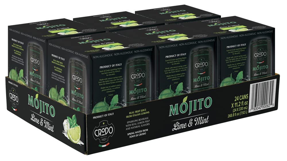 Fonti Di Crodo Mojito bottle pouring over ice for a refreshing moment