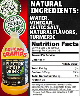 Food Crush pickle juice shot pours into a glass for a quick electrolyte boost.