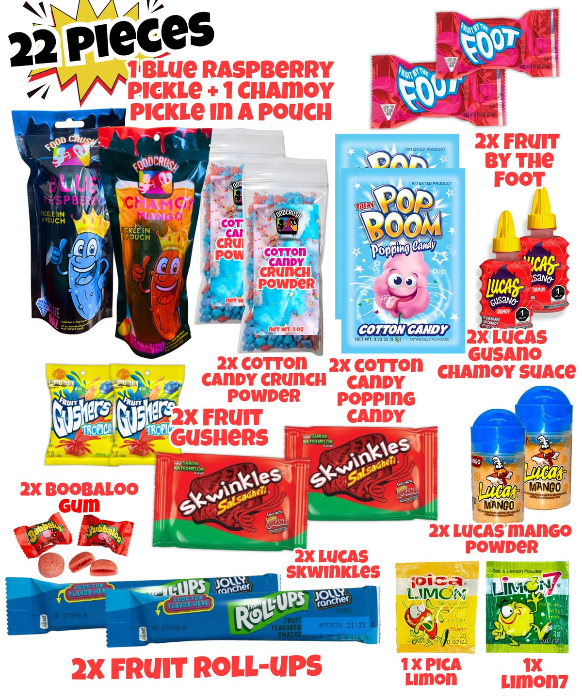 Food Crush Chamoy Pickle Kit pouch with snacks for TikTok-worthy flavor experiments