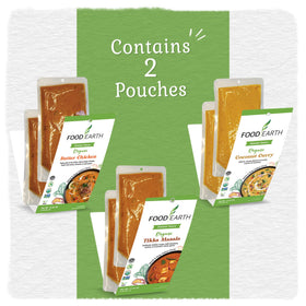 Food Earth Tikka Masala sauce pouch ready in minutes.