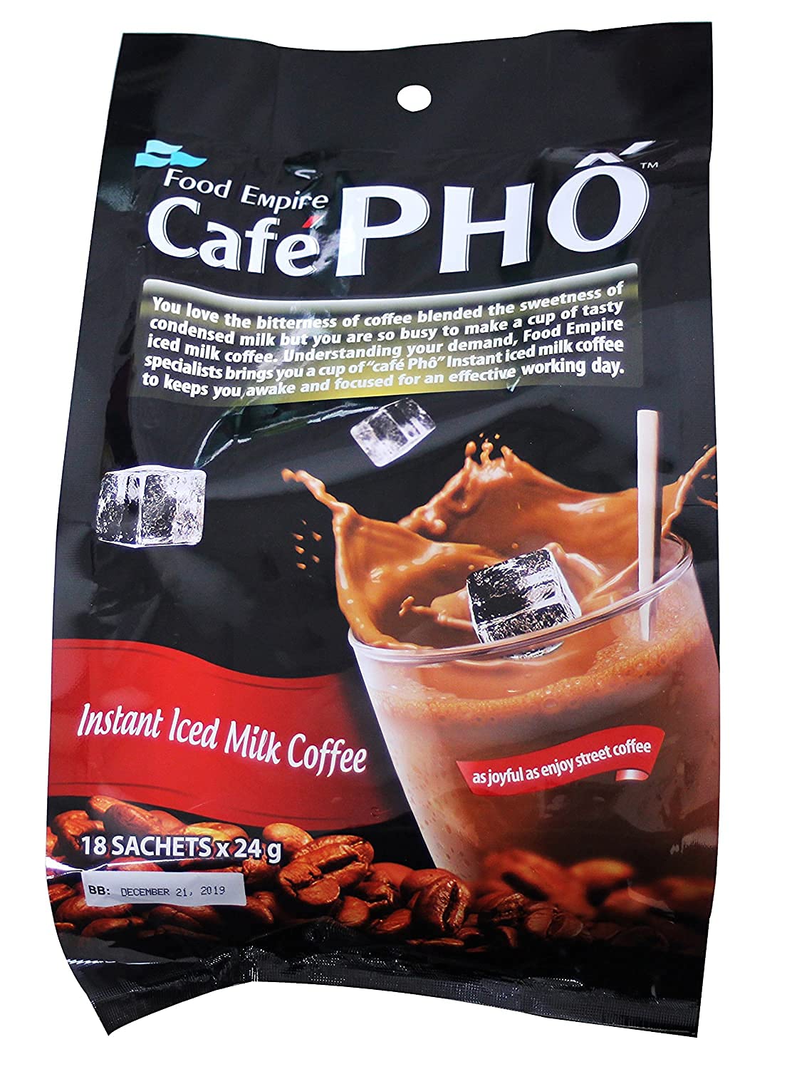 FOOD EMPIRE CAFÉ PHO packaging shot with 18 sachets