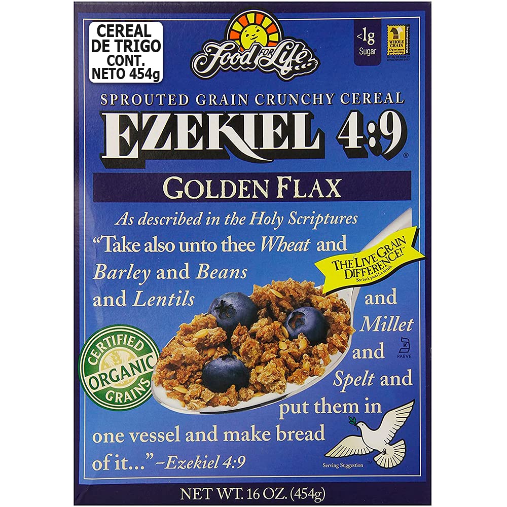 Food for Life Ezekiel 4:9 cereal pack shot shows six-box bundle for easy pantry storage.