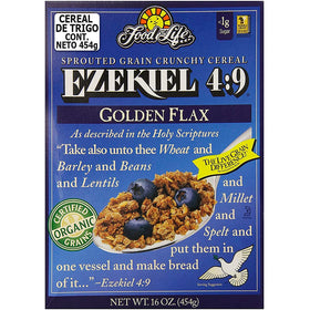 Food for Life Ezekiel 4:9 cereal pack shot shows six-box bundle for easy pantry storage.