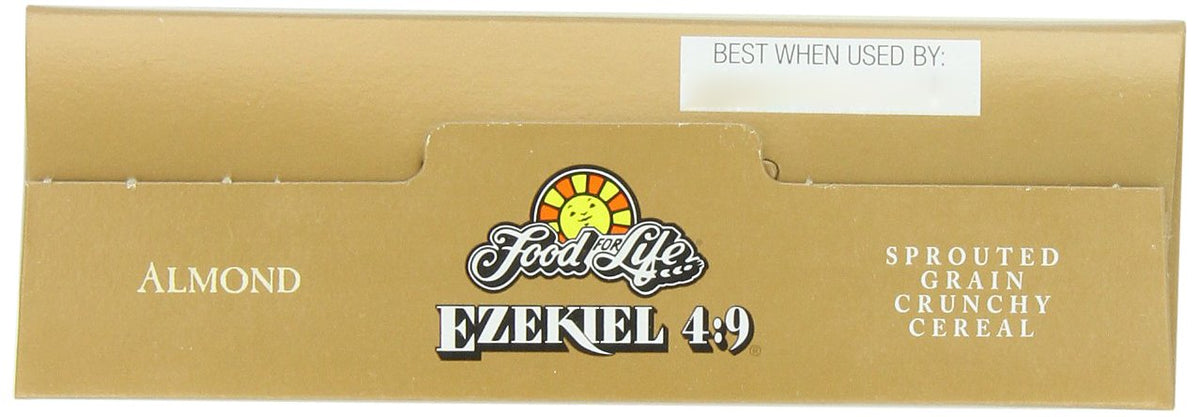 Food for Life Ezekiel almond serving cup, ready-to-eat crunchy cereal.