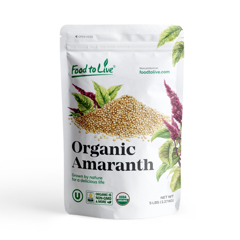 Food to Live amaranth grain bulk 5 pounds in packaging, ideal for versatile meals.