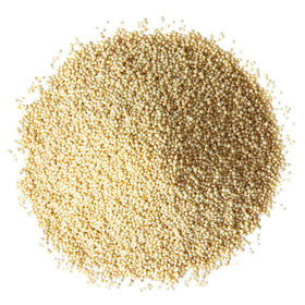 Food to Live amaranth grain raw seeds in measuring spoon.