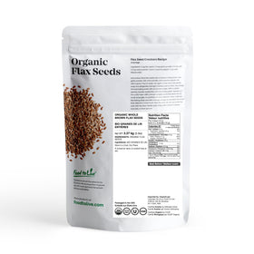 Food to Live whole flax seeds close-up, showing natural texture for salads and cereals.