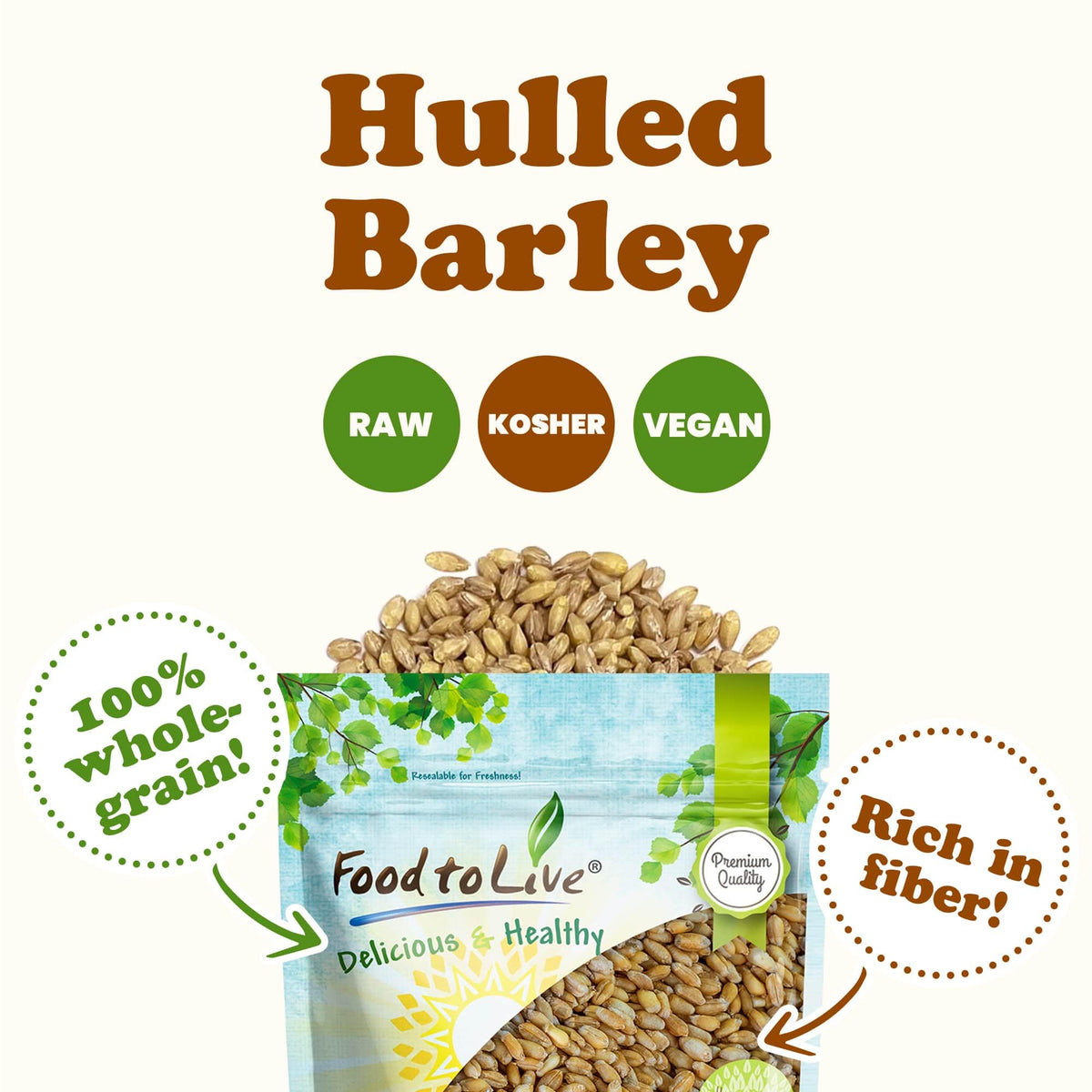 Food to Live hulled barley grain simmered stew view suggests meal-building staple.