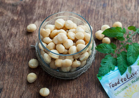 Food to Live macadamia nuts keto snack idea rich fats.