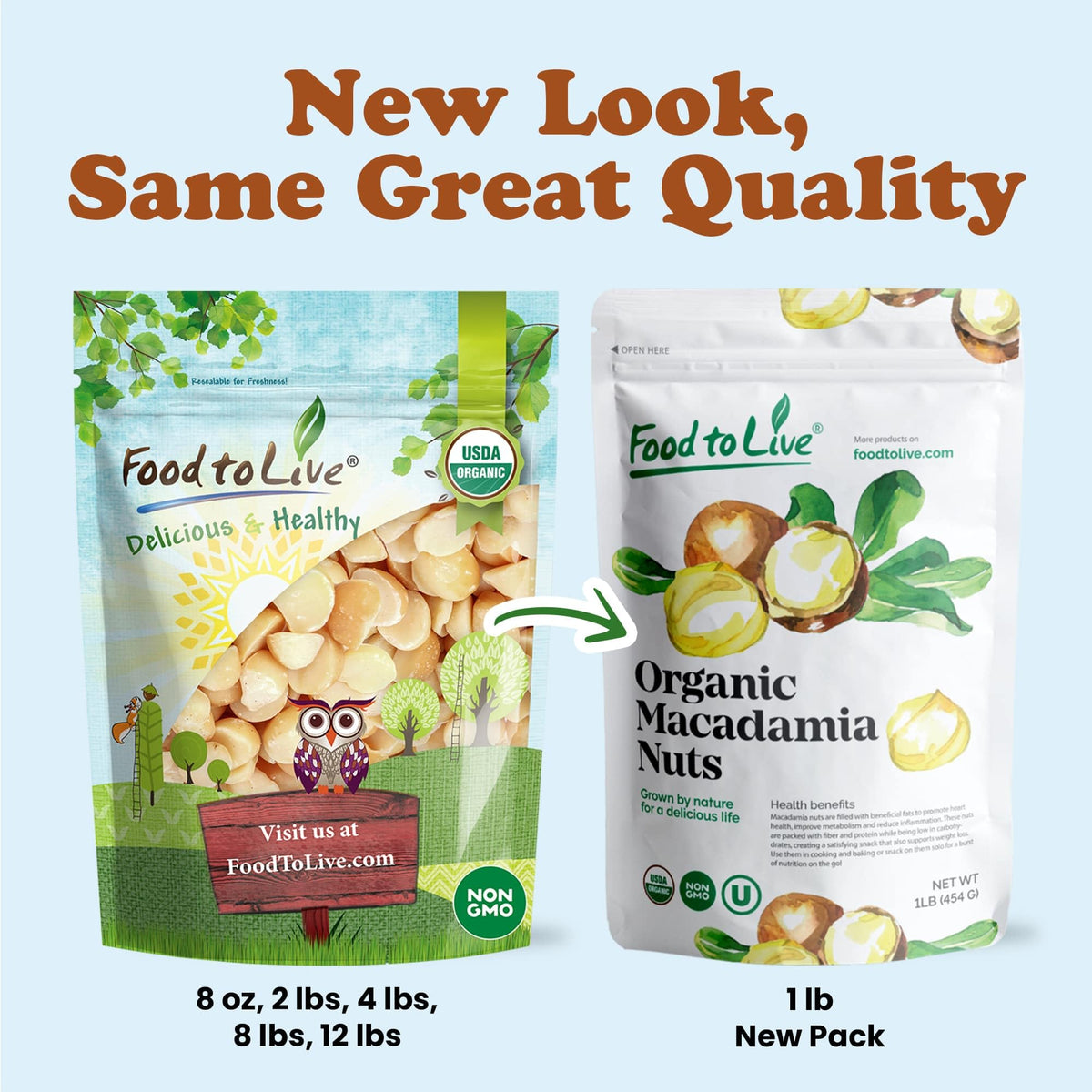 Food to Live macadamia nuts fiber and fats source for balanced meals