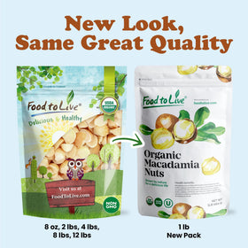 Food to Live macadamia nuts fiber and fats source for balanced meals