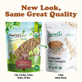 Food to Live Oat Groats kosher mark shows quality and certified standards.