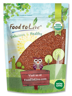Food to Live Organic Brown Flax Seeds 1lb package, adds omega-3 and fiber to meals.