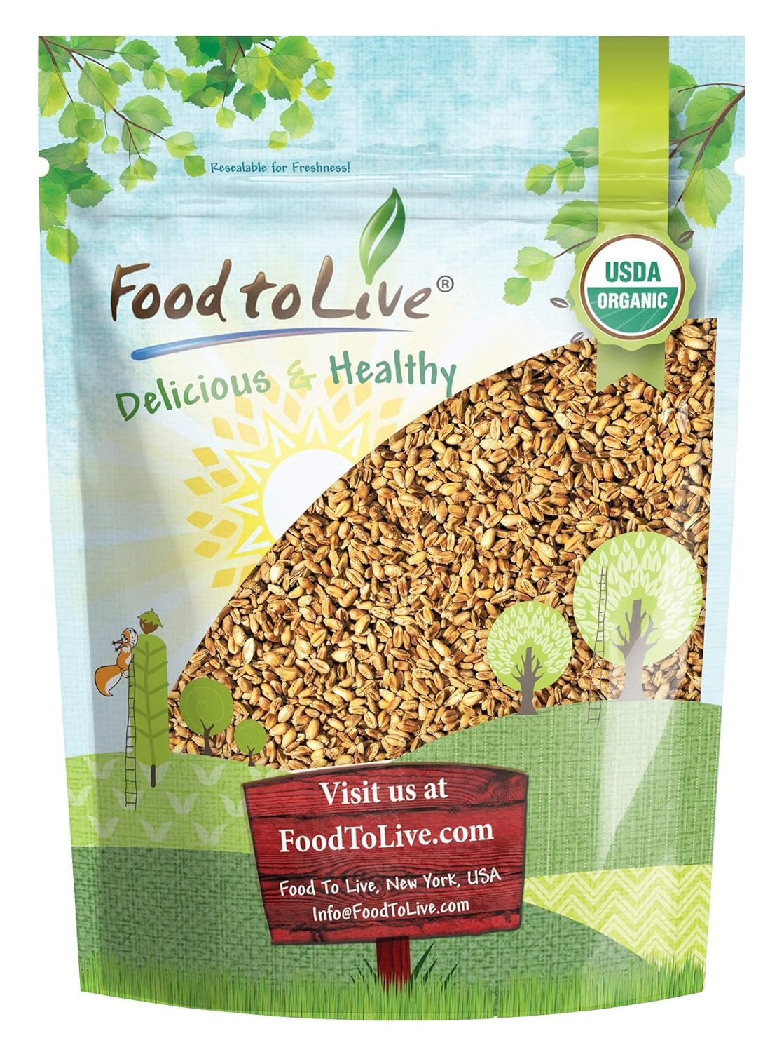 Food to Live Organic Oat Groats bulk pack for easy pantry storage and meal prep.