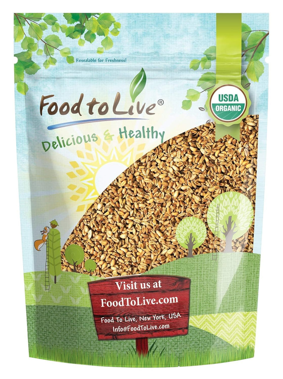 Food to Live Organic Oat Groats bulk pack for easy pantry storage and meal prep.