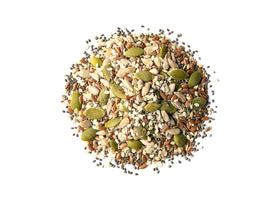 Food to Live mix sprinkled on oatmeal highlights crunchy texture and nutrient-dense start to day
