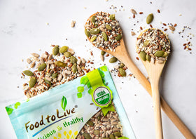 Food to Live seeds close-up reveal varied textures for versatile baking and topping uses