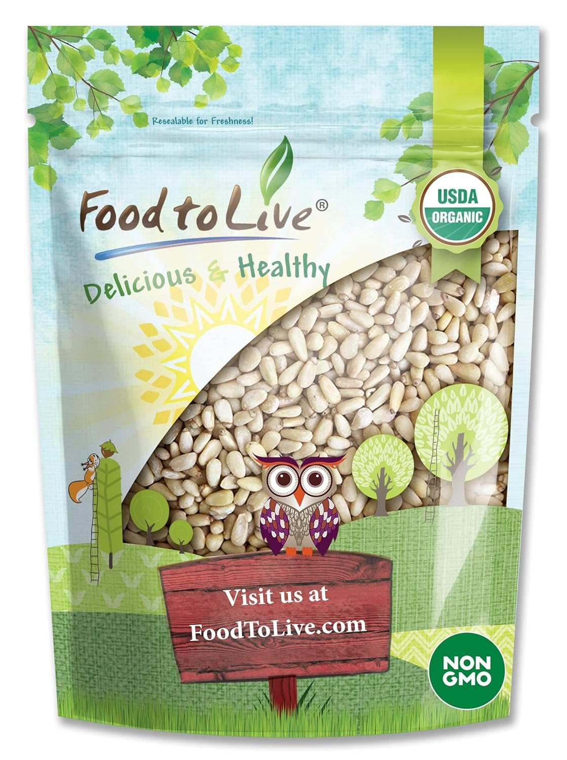 Food to Live pine nuts bulk pack for recipes and cooking.