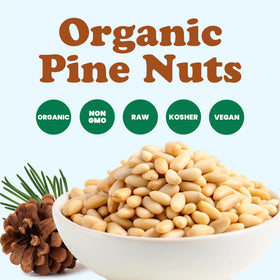 Food to Live pine nuts with organic non-GMO labeling for clean ingredients.