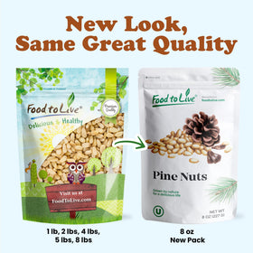 Food to Live vitamin E rich pine nuts support balanced snacking.