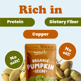 Food to Live pumpkin seeds in oatmeal for a protein boost.