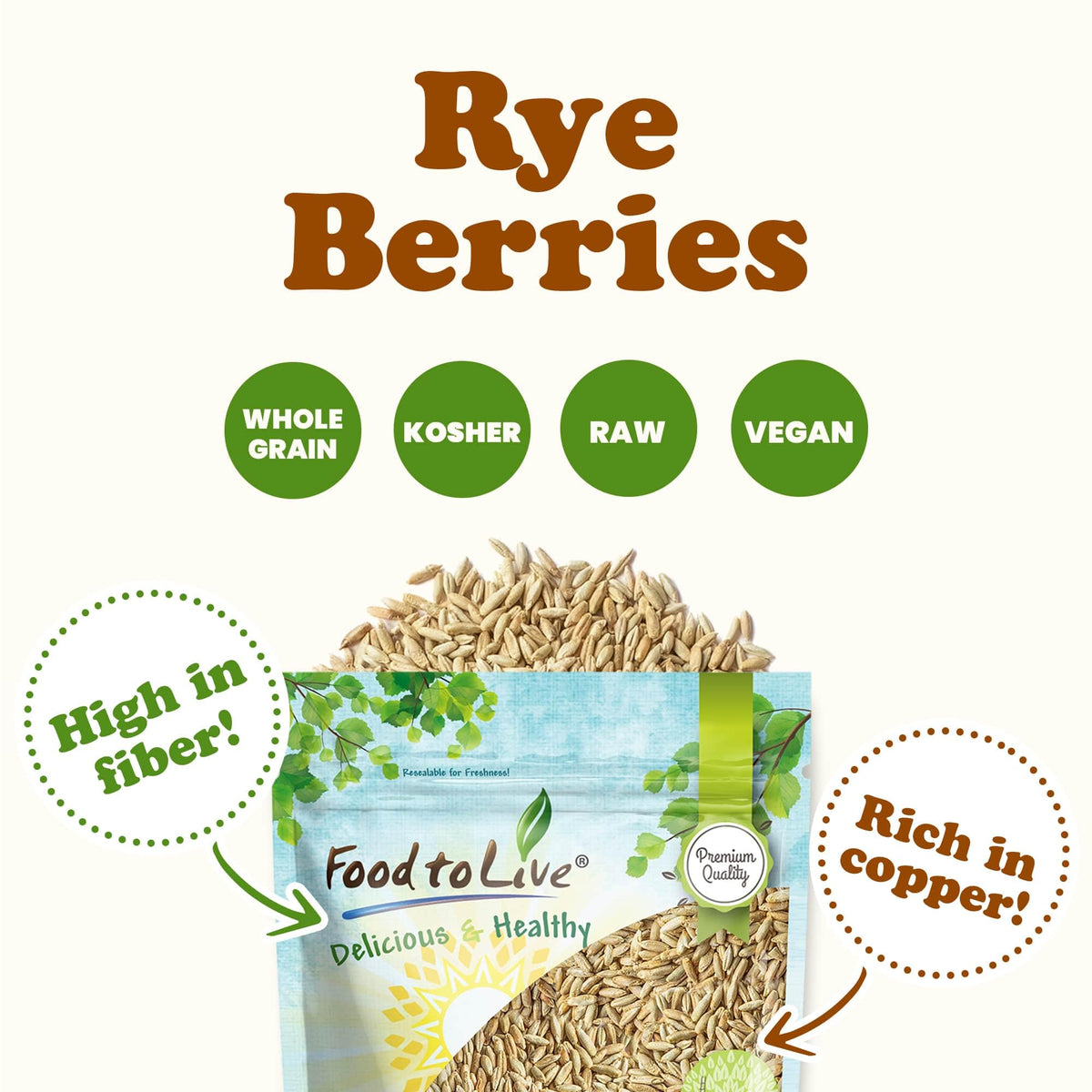 Food to Live rye berries cooked porridge shows creamy, hearty consistency.