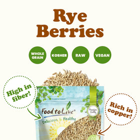 Food to Live rye berries cooked porridge shows creamy, hearty consistency.