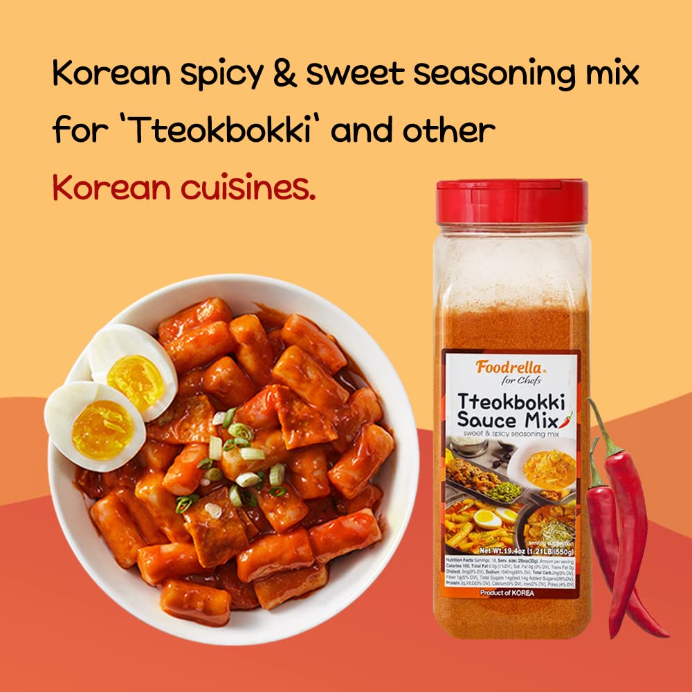 Foodrella Tteokbokki sauce dry spice mix for versatile Korean flavor.