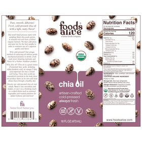 Foods Alive chia oil pour—ideal for salads and skin nourishment.