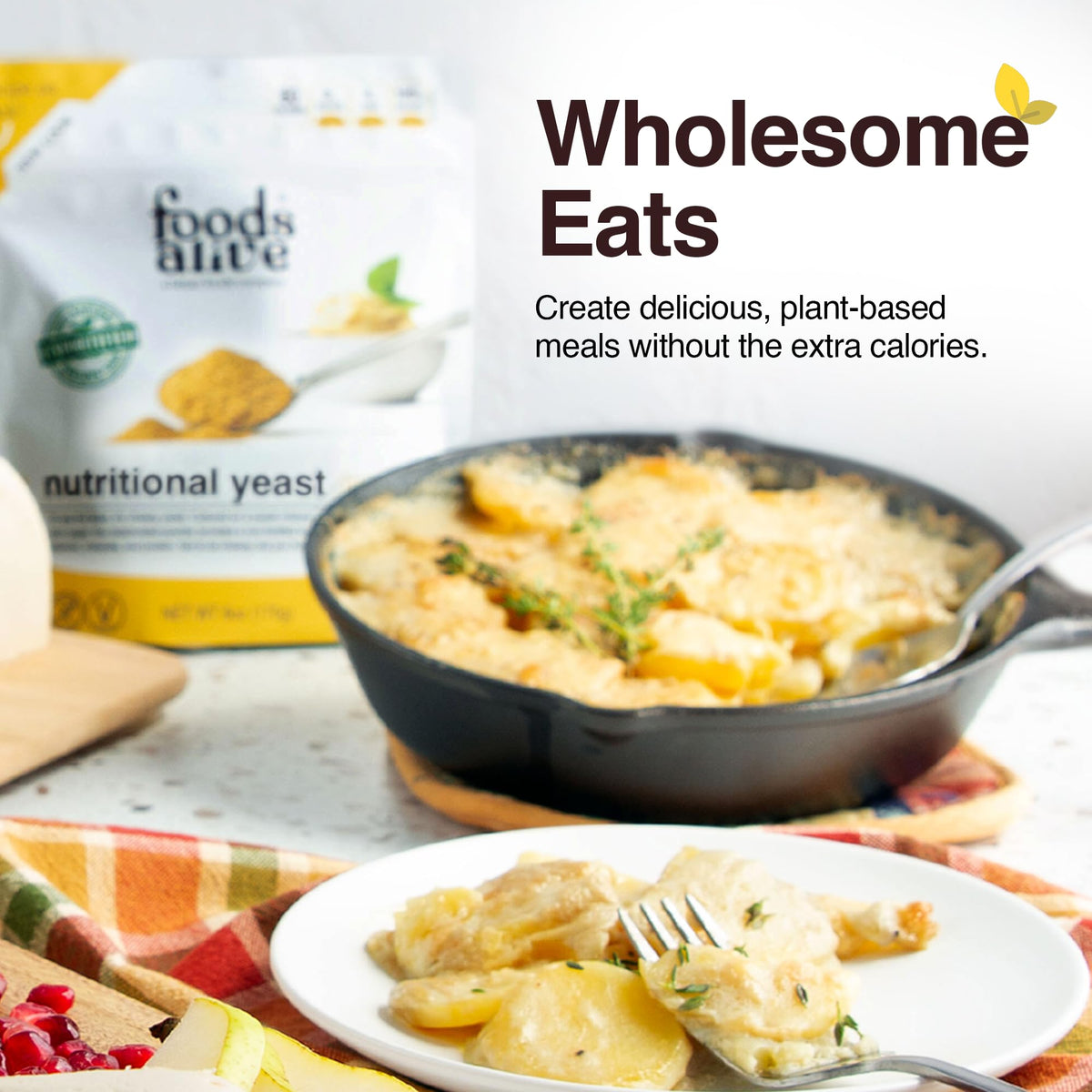 Foods Alive Nutritional Yeast Flakes work as salad topper for savory crunch