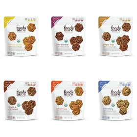 Foods Alive Sprouted Crisps bundle with six flavors for on-the-go wholesome snacking.
