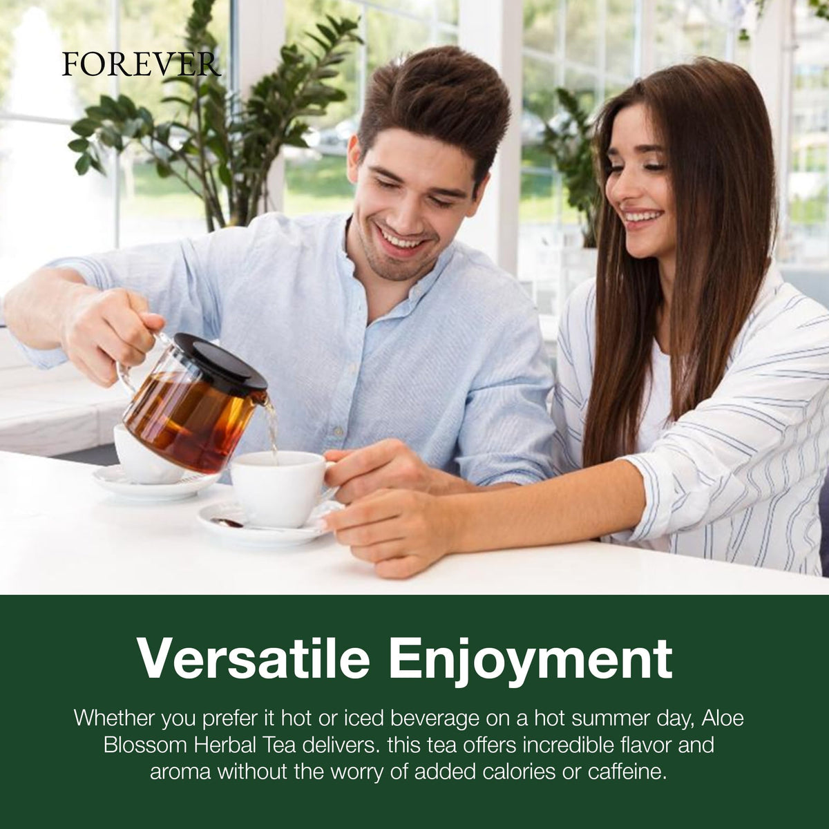 Forever Living Aloe Blossom Tea uses hand-harvested aloe blossoms for a natural touch.