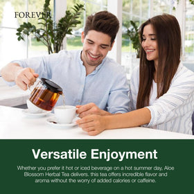 Forever Living Aloe Blossom Tea uses hand-harvested aloe blossoms for a natural touch.
