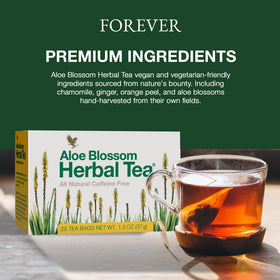 Forever Living Aloe Blossom Tea comes in individually wrapped pouches to preserve freshness.