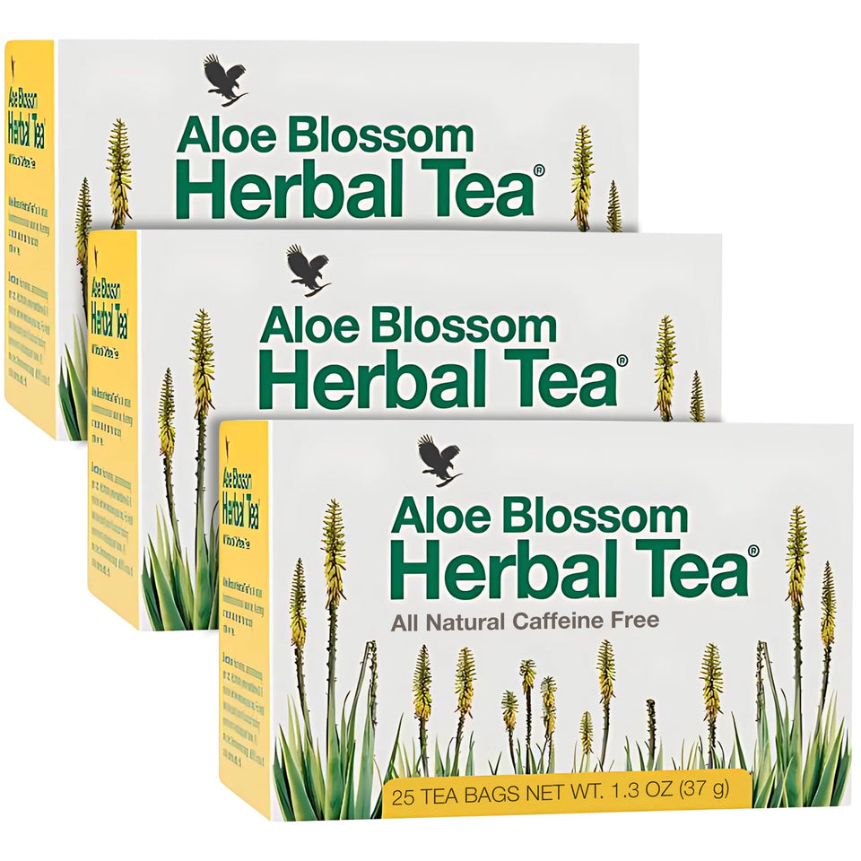Forever Living Aloe Blossom Tea pack of 3 offers calm, caffeine-free sipping moments.