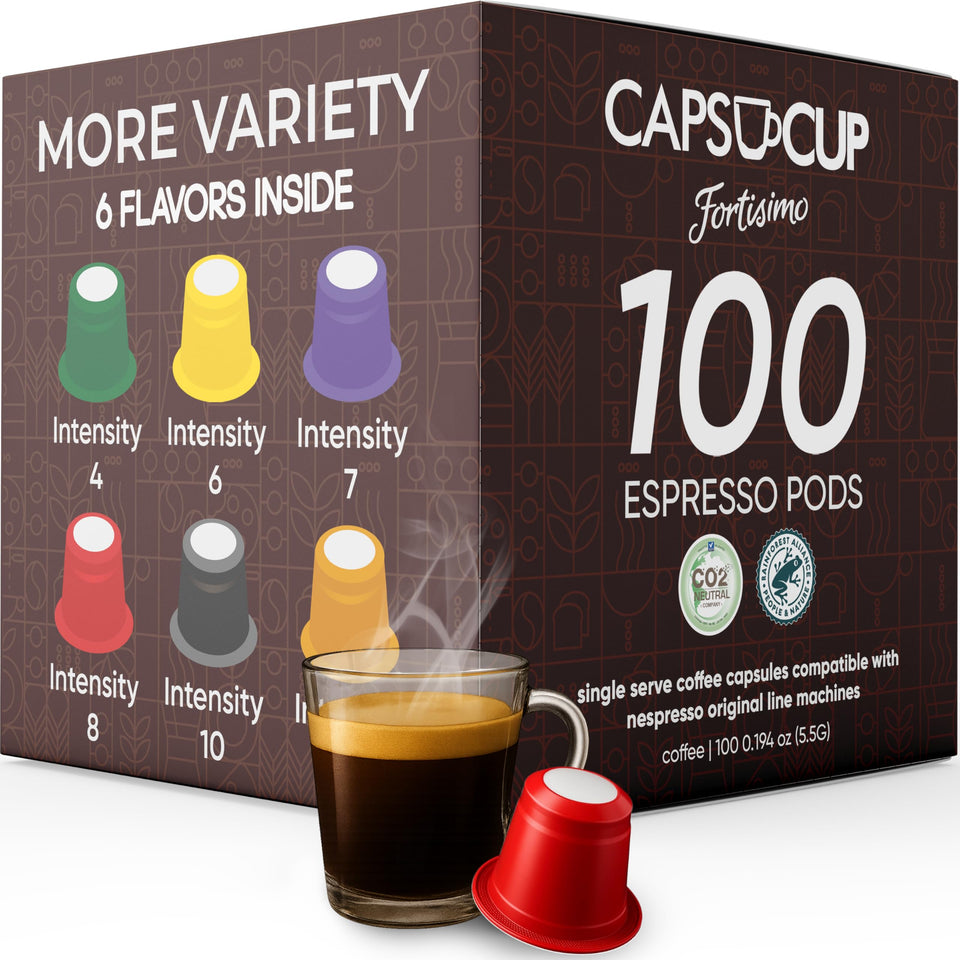 Fortisimo CAPSUCUP variety-pack pack-shot highlights bold aroma