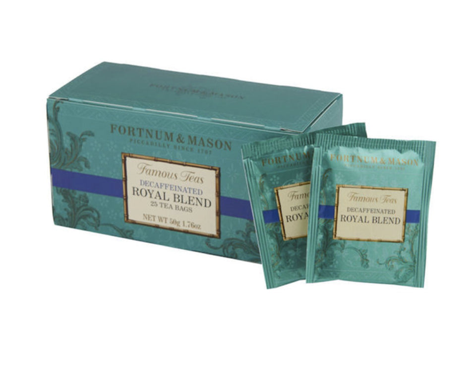 Fortnum & Mason Royal Blend Decaf tea bag for a caffeine-free British tea moment