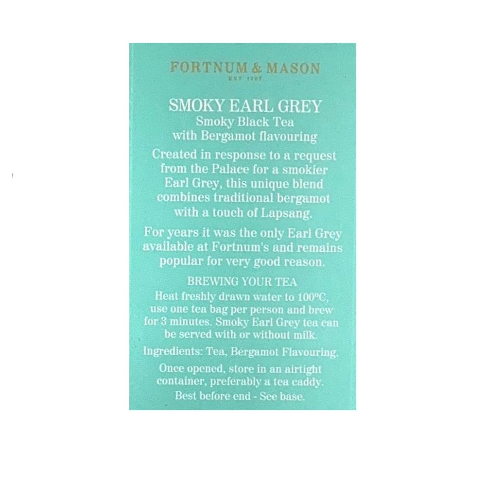A brewed Fortnum & Mason Smoky Earl Grey cup ready to sip