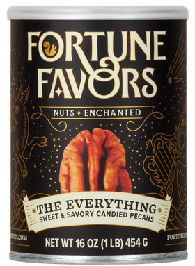 Fortune Favors candied pecans Everything bag — convenient snack for gatherings.