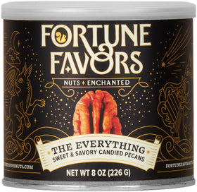 Fortune Favors Candied Pecans Everything glaze bowl shows bold, balanced flavor for on-the-go snacking.