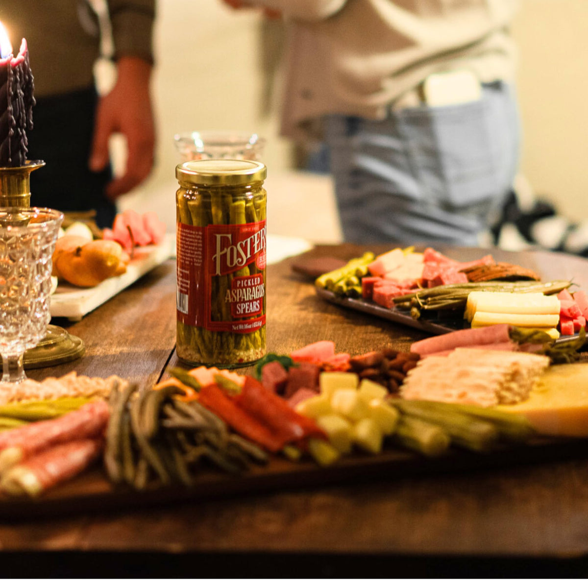 Foster's asparagus garnish for Bloody Mary, elevating holiday drinks.