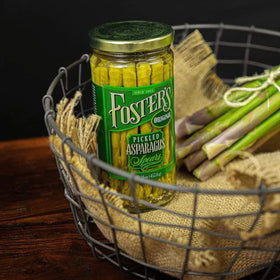 Foster's Pickled Asparagus Spears vegan-friendly and plant-based.